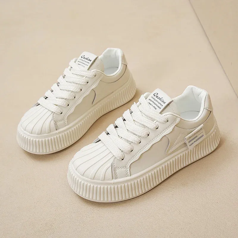 Women's New PU Leather Wide Round Toe Casual Sport Flats