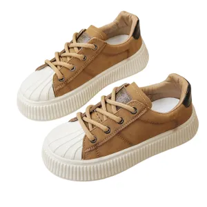 Women's New PU Leather Wide Round Toe Casual Sport Flats