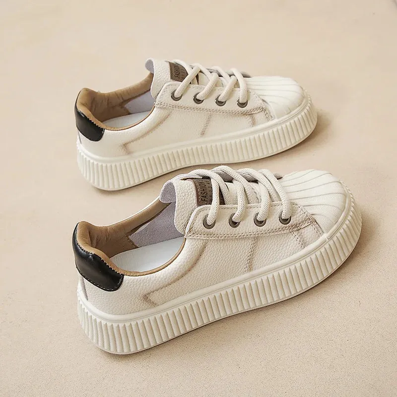 Women's New PU Leather Wide Round Toe Casual Sport Flats