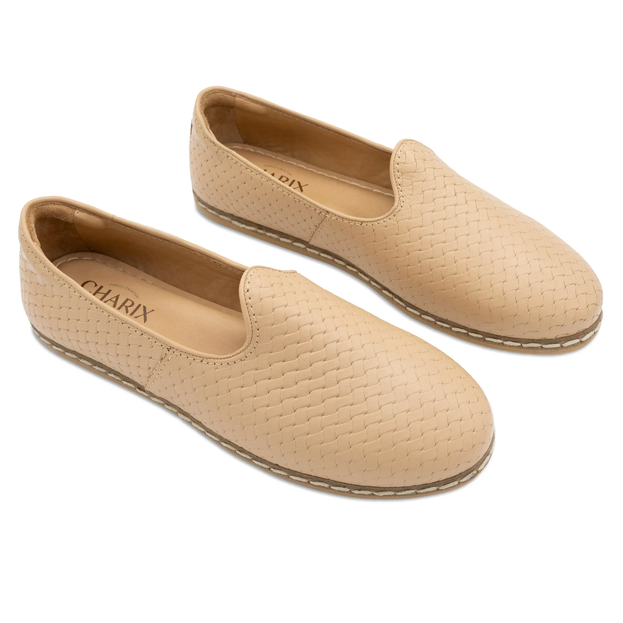 Woven Tan Slip Ons for Men