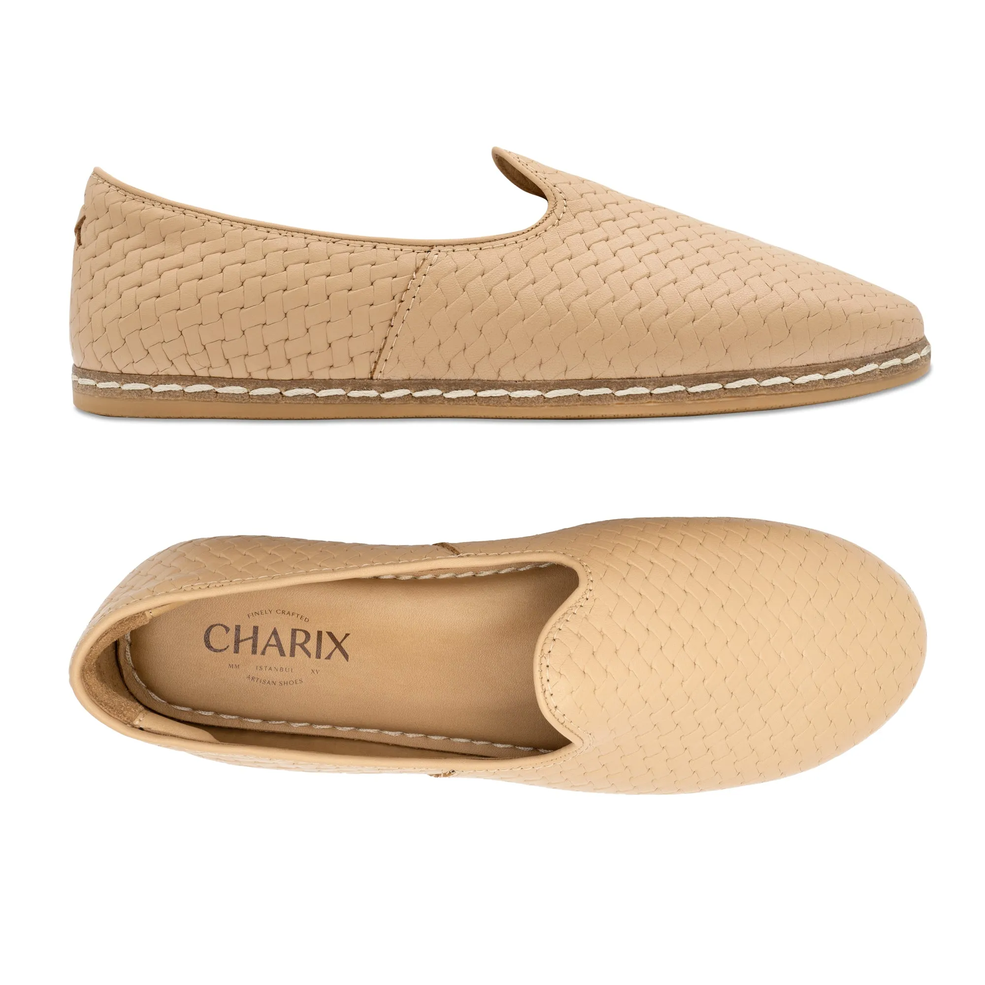 Woven Tan Slip Ons for Men